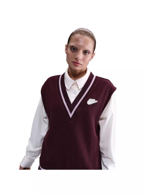 Nike Women's Sportswear Waffle-Knit Vest -Burgundy
