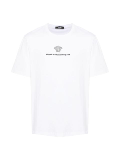 VERSACE MEDUSA MILANO EMBROIDERED T-SHIRT