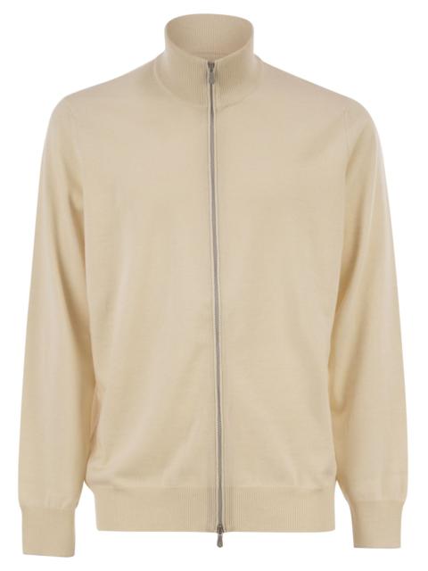 Brunello Cucinelli Brunello Cucinelli Men High-Necked Cashmere Cardigan With Zip