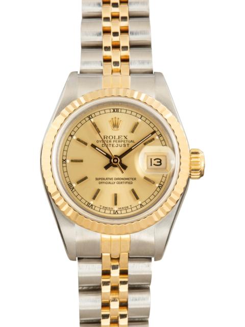 ROLEX Pre-Owned Rolex Ladies Datejust Champagne Index Dial Ref 69173