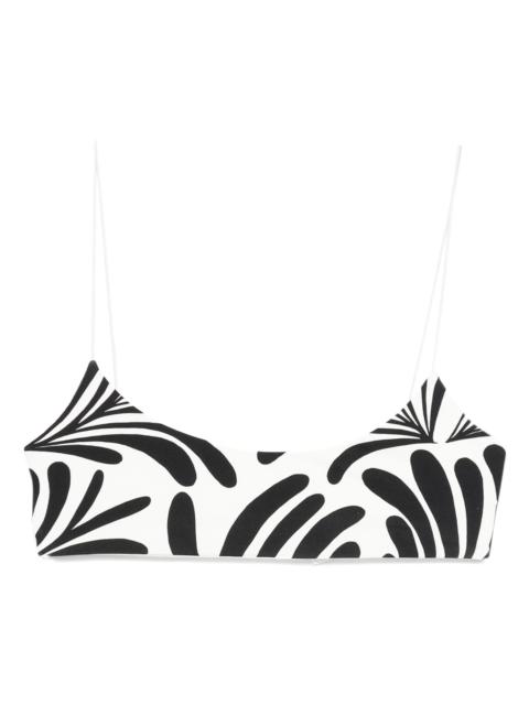 CALA de la CRUZ leaf-print bikini top