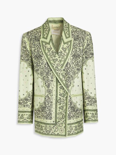 Zimmermann Double-breasted paisley-print linen blazer
