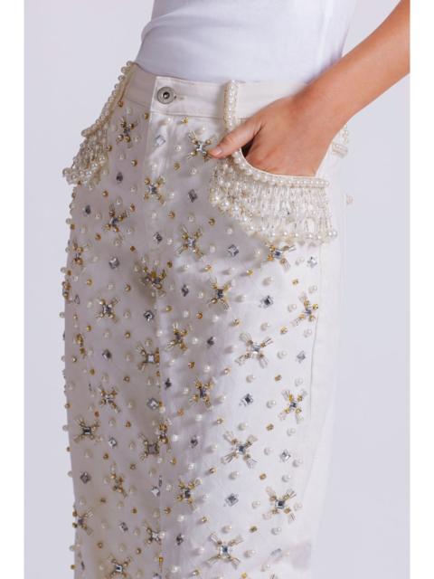 PatBO Beaded Wide Leg Jeans