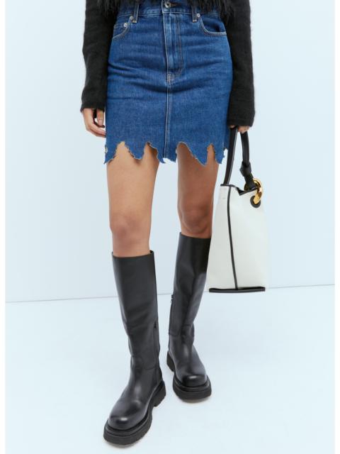 J.W. ANDERSON - Jw Anderson Women Lasercut Denim Midi Skirt