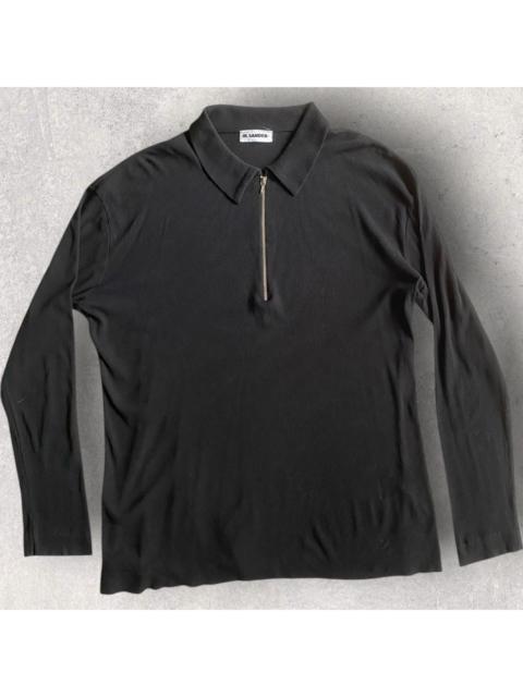 Jil Sander Micro Ribbed Zip up Polo Shirt