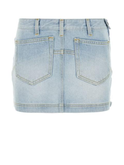 The Attico Woman Denim Mini Skirt