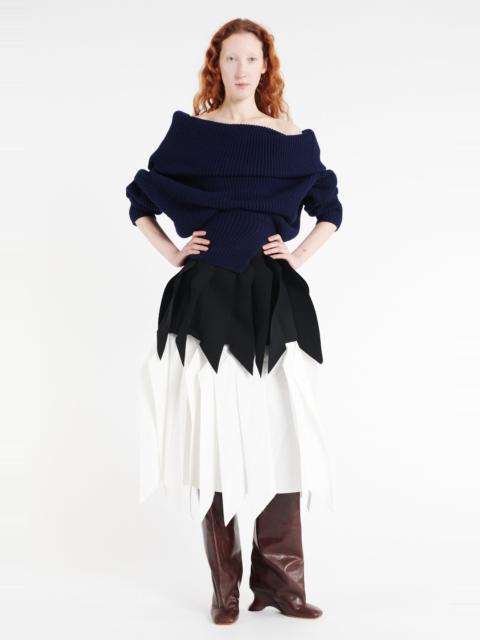 A.W.A.K.E. MODE A-LINE SKIRT WITH PANEL BLACK WHITE