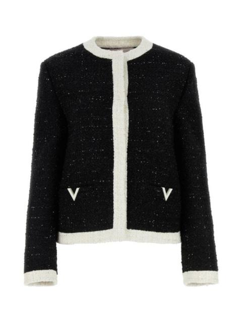 Valentino Garavani Woman Black Tweed Blazer