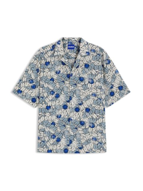 HUGO RELAXED-FIT SHIRT IN PRINTED COTTON POPLIN