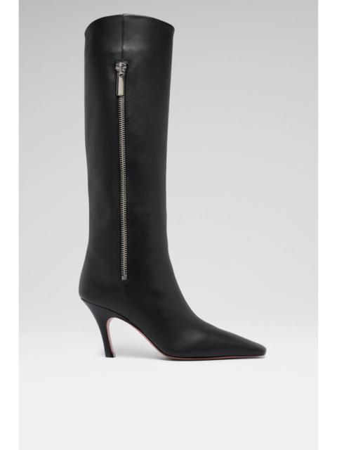 Amina Muaddi MONA BOOT 80 BLACK CALF