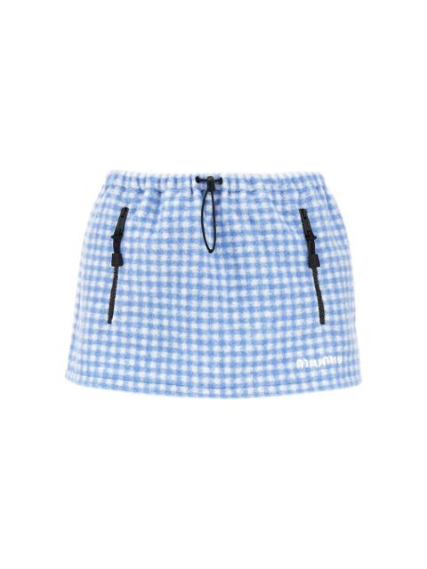 Miu Miu Miu Miu Check Fleece Mini Skirt Blue