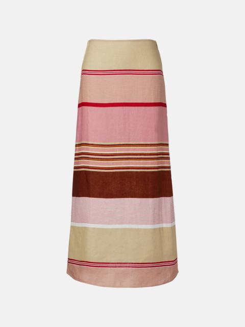 FAITHFULL Martina striped linen maxi skirt