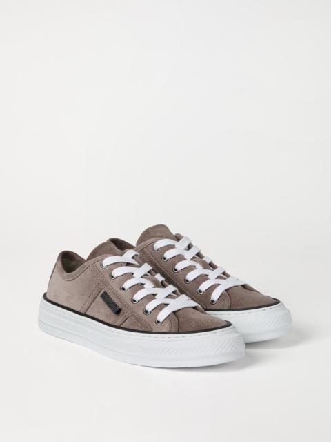 Brunello Cucinelli Suede sneakers with shiny tab