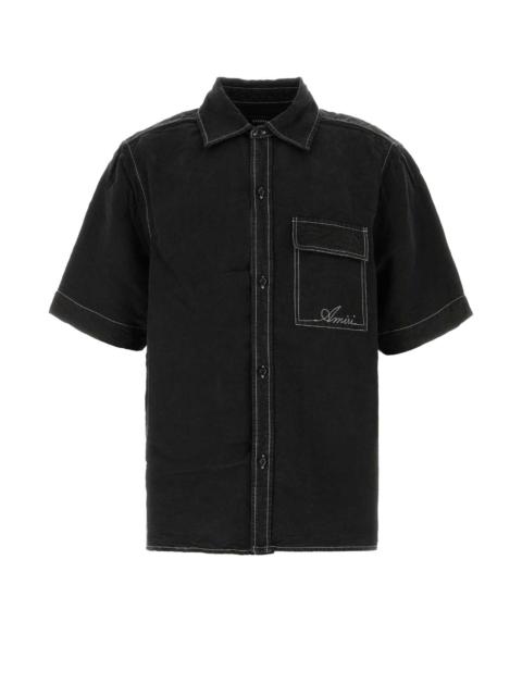 AMIRI Amiri Men Black Linen Blend Shirt