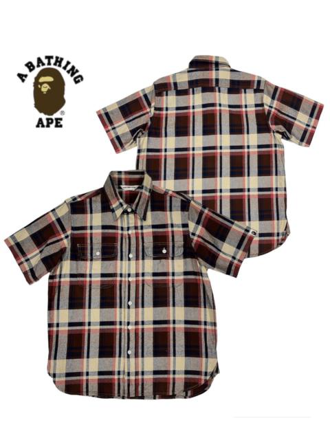 Bape A Bathing Ape Check Flannel Shirt Size L