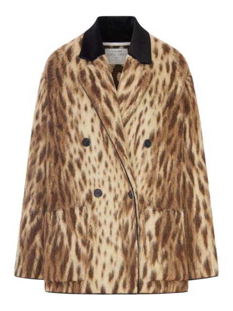 forte_forte Forte Forte Women Short Coat In Virgin Wool And Alpaca Blend “Royal Leopard” Gold