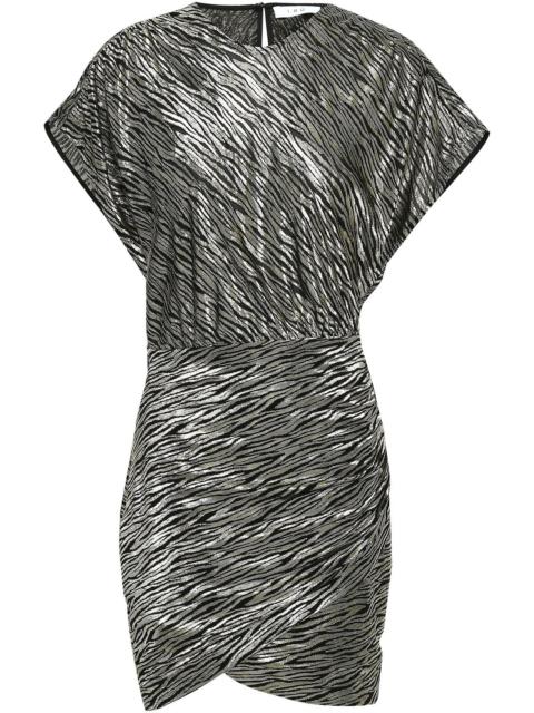 Other Designers Rassa metallic silk-blend zebra-jacquard mini dress
