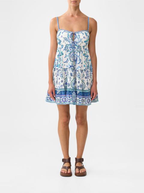 CAMILLA GATHERED BUST TIERED MINI DRESS
