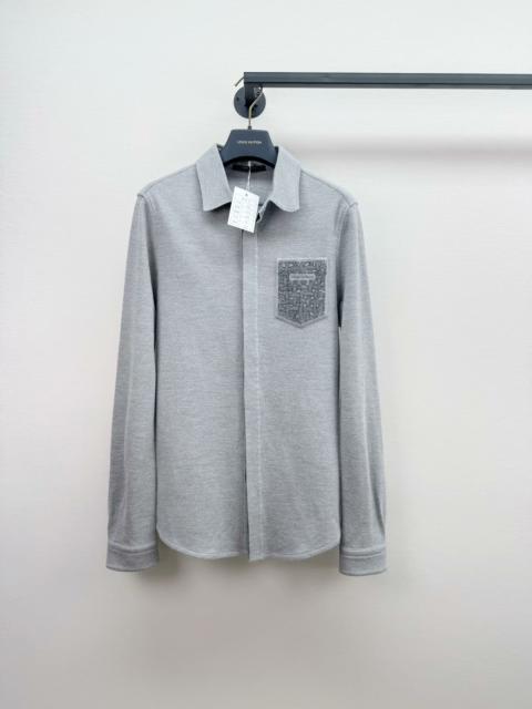 Louis Vuitton Louis Vuitton Grey Long Sleeve Wool Shirt