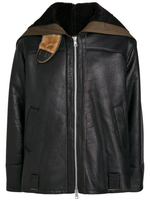 Our Legacy Our Legacy Blizzard Hooded Grained Leather Jacket