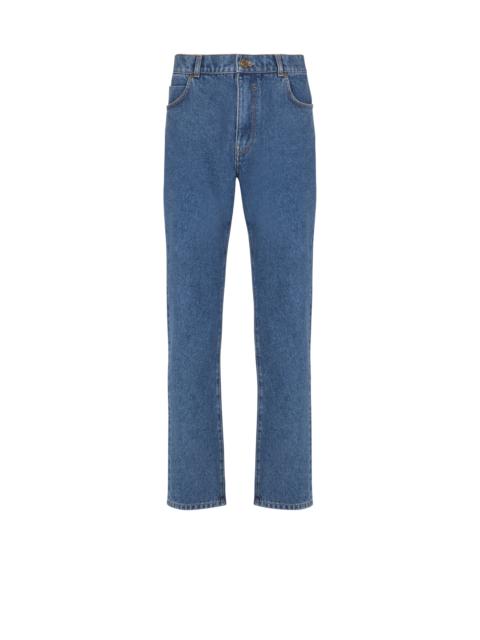 Balmain Blue denim straight-cut jeans