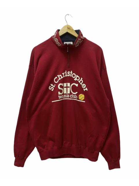 Other Designers Sportswear - St. Christopher Centre Logo Half Zipper Sweatshirt Red
