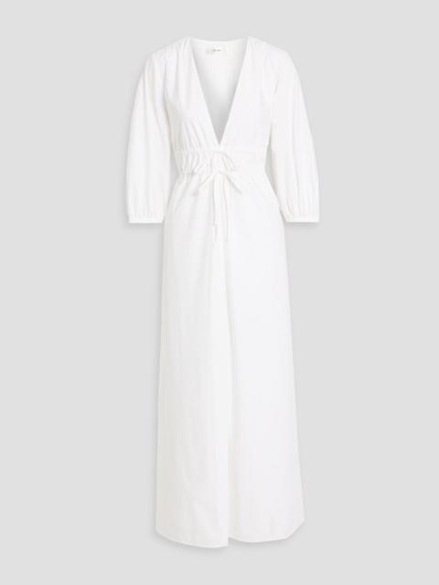 FRAME The Cinched cotton-poplin maxi dress