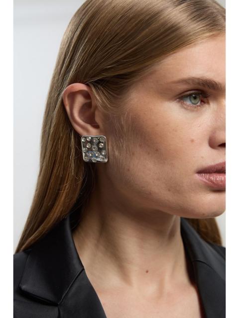 KAREN MILLEN Diamante Sprinkle Square Stud Earrings