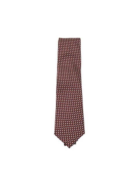 ZEGNA Red And White Silk Tie