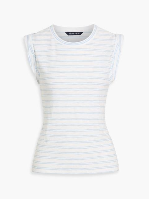 VERONICA BEARD Dree striped Pima cotton-jersey top