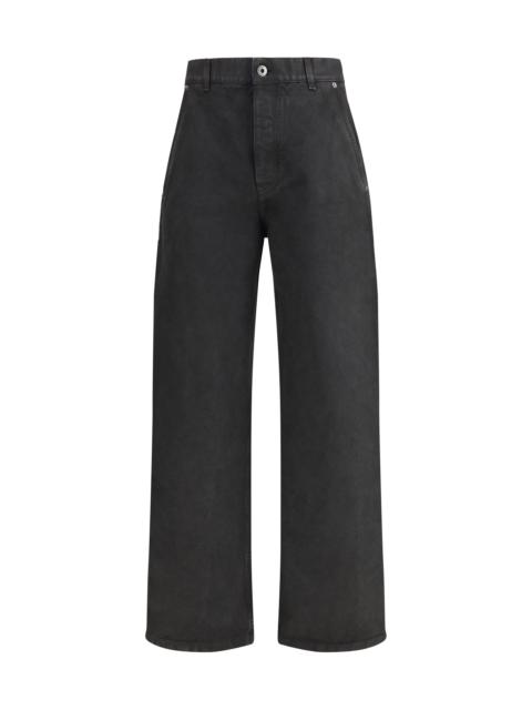 Loewe Loewe Men Baggy Jeans With A Decorative Single Belt Detail