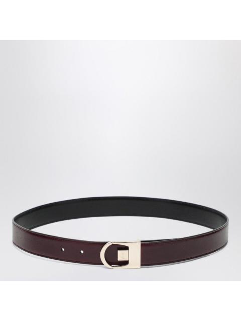 SAINT LAURENT Saint Laurent Reversible Belt In Black/Burgundy Leather Women