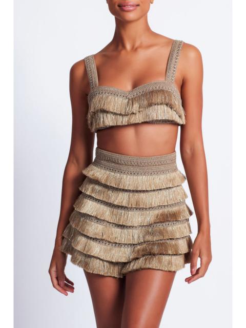 PatBO Metallic Fringe Bralette