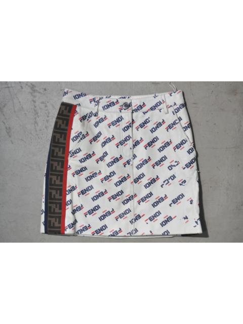 FENDI Fendi - Fila - S/S 19 - Mania Logo Leather Skirt