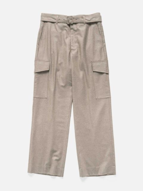 AURALEE Wool Fulling Flannel Cargo Slacks Top Brown