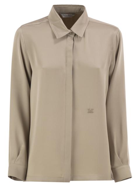 Max Mara Max Mara Women Mxmgeranio - Pure Silk Shirt With Embroidered M Logo