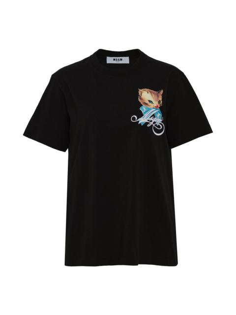 MSGM Kitten Short-Sleeve T-Shirt