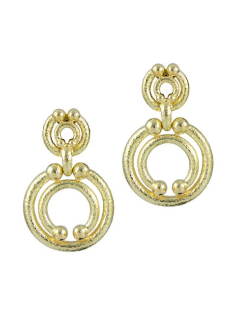 DAVID WEBB Dotted Hammered Doorknock Earrings