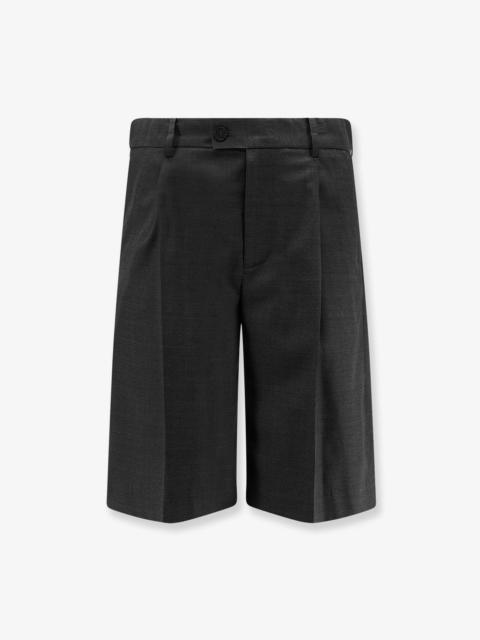 Dunst Dunst Pleated Wool and Silk Bermuda Shorts Black