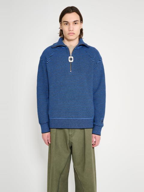 JW Anderson JW ANDERSON HALF ZIP JUMPER BLUE / BLACK