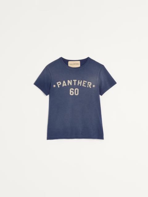 Valentino COTTON T-SHIRT WITH CHEZ VALENTINO PRINT AND PATCH