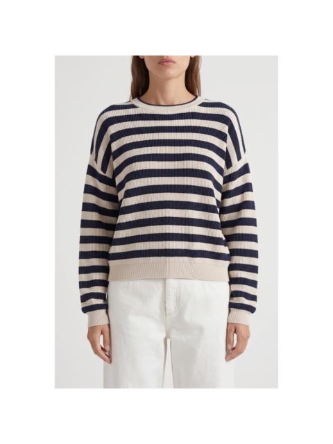 Brunello Cucinelli Brunello Cucinelli Navy Striped Cotton Sweater