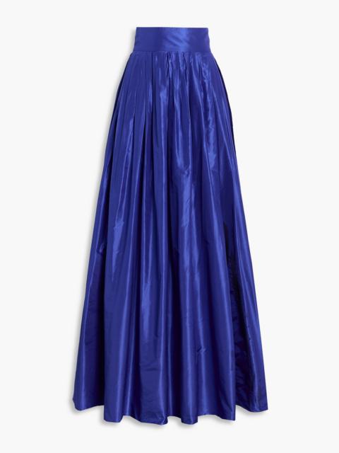 CAROLINA HERRERA Pleated silk-faille maxi skirt