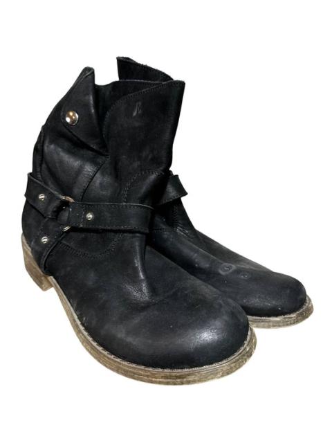 Other Designers Sundance Ankle Boots Heeled Round Toe Buckle Studded Leather Black EU 38 US 7.5