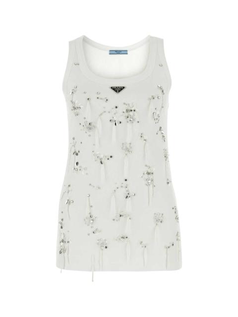 Prada Prada Women White Cotton Tank Top