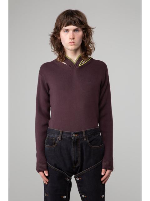 Y/Project $600 Y/Project Triple Neck Knit Sweater