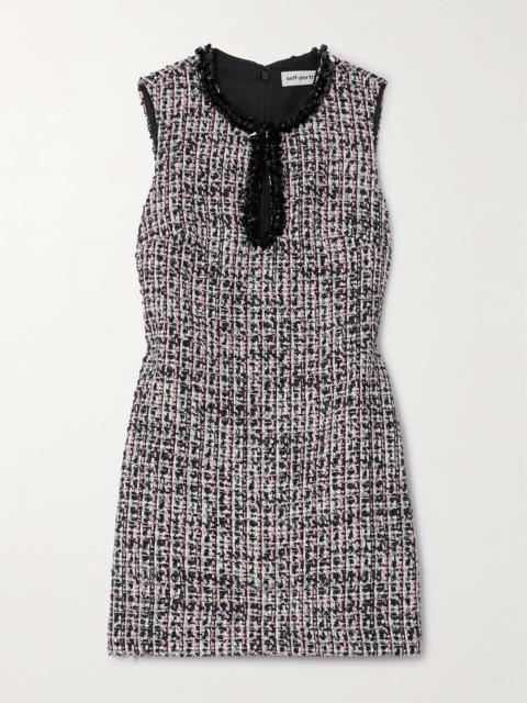 Sequin-embellished bouclé-tweed mini dress