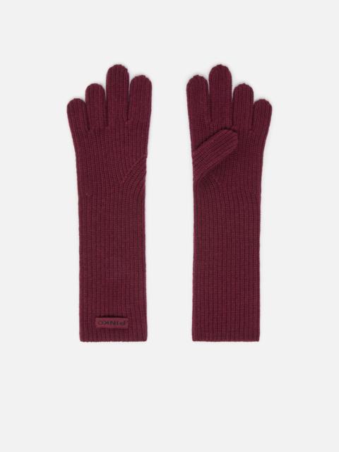 PINKO LONG WOOL AND CASHMERE-BLEND GLOVES