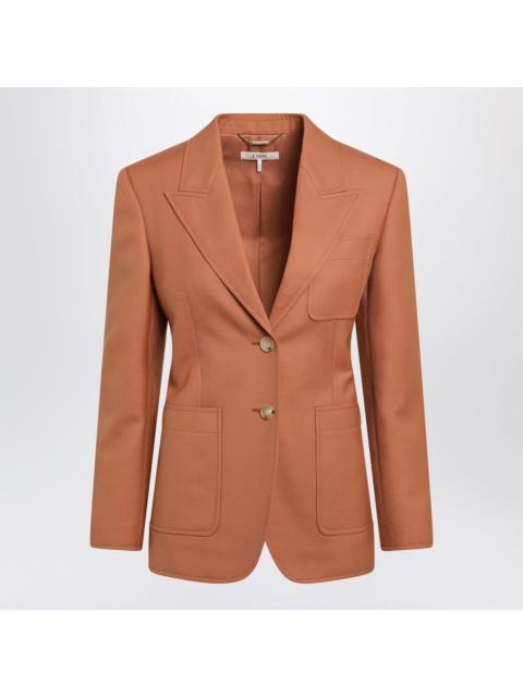 Chloé Chloe Single-Breasted Jacket In Burnt Orange Wool Gabardine Women