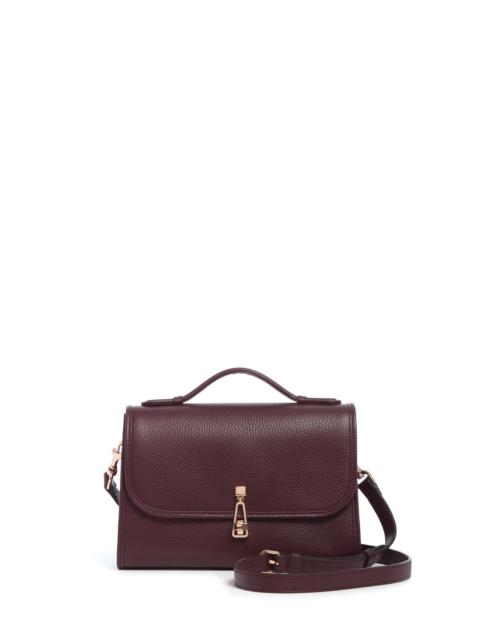 GABRIELA HEARST Medium Leonora Flap Bag in Bordeaux Textured Leather